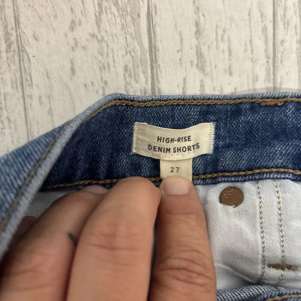 Womens Size 27 Madewell High Rise Denim Shorts EUC